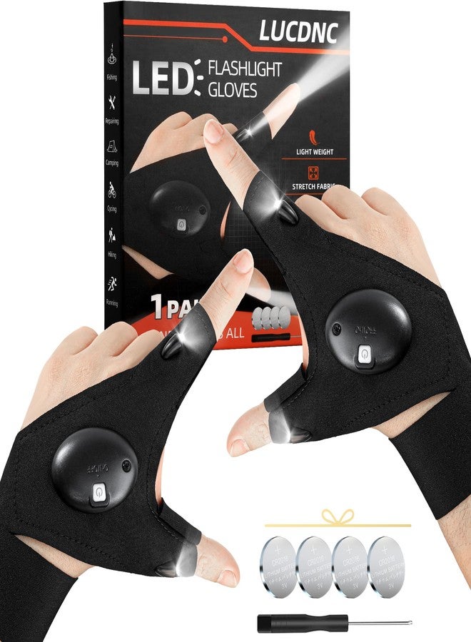 lucdnc Gifts for Men Stocking Stuffers for Adults LED Flashlight Gloves Cool Gadgets Tools Outdoor Hands Free Flashlights for Fishing Repairing Camping Unique Men Birthday Christmas Gifts - Image 1
